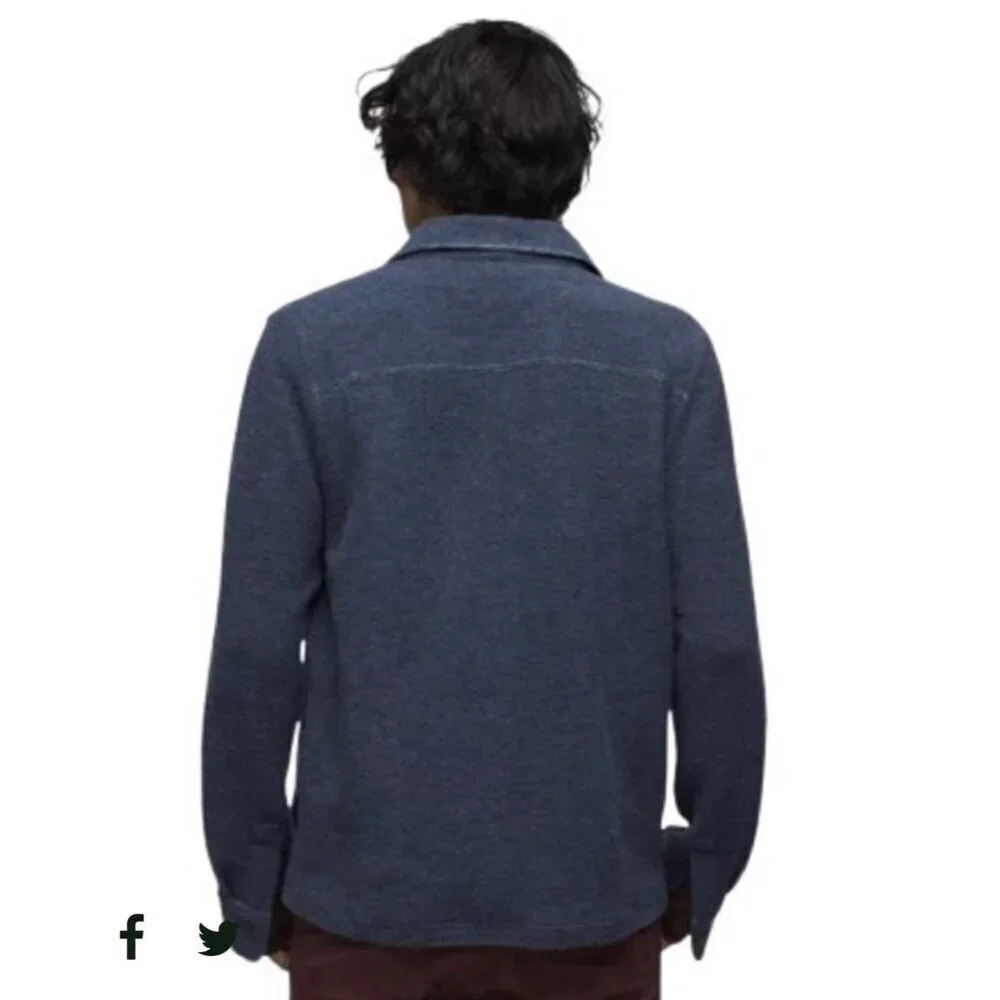 prAna IncrediWool Overshirt Men's XL Stormy Night Heather Slim NWT MSRP $175